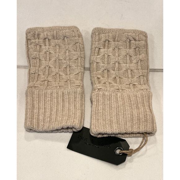 Rag & Bone Fingerless Branson Gloves Oatmeal Cotton,Wool & Cashmere Blend - Picture 1 of 6